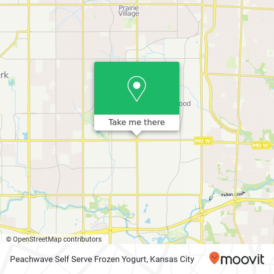 Mapa de Peachwave Self Serve Frozen Yogurt, 9424 Mission Rd Prairie Village, KS 66206