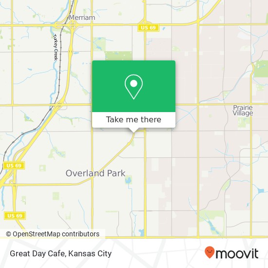 Mapa de Great Day Cafe, 7921 Santa Fe Dr Overland Park, KS 66204