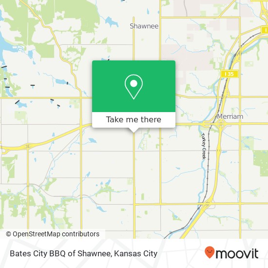 Mapa de Bates City BBQ of Shawnee, 6493 Quivira Rd Shawnee, KS 66216