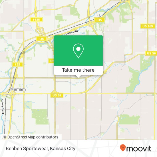 Mapa de Benben Sportswear, 5903 Woodson Rd Mission, KS 66202