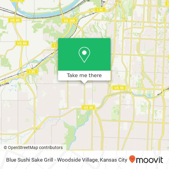 Blue Sushi Sake Grill - Woodside Village, 4705 Rainbow Blvd KS map