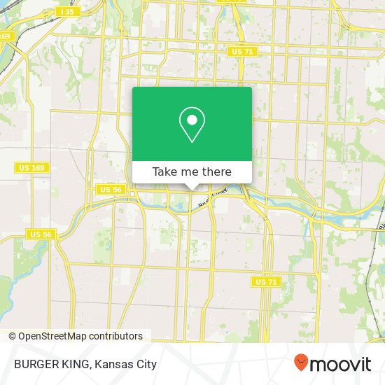 Mapa de BURGER KING, 1102 E 47th St Kansas City, MO 64110