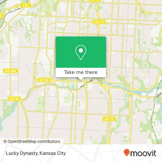 Mapa de Lucky Dynasty, 1214 Emanuel Cleaver II Blvd Kansas City, MO 64110