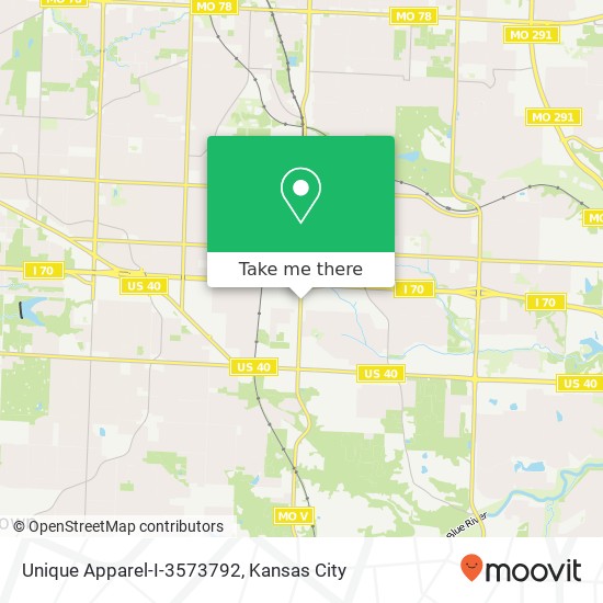 Mapa de Unique Apparel-I-3573792, 4201 S Noland Rd Independence, MO 64055