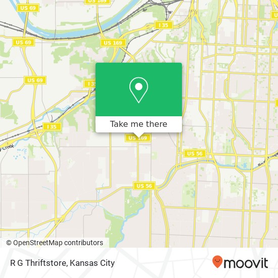Mapa de R G Thriftstore, 4501 Rainbow Blvd Kansas City, KS 66103