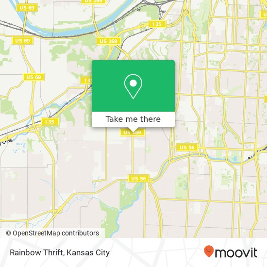 Mapa de Rainbow Thrift, 4501 Rainbow Blvd Kansas City, KS 66103