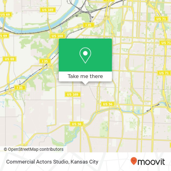 Mapa de Commercial Actors Studio, 1616 Westport Rd Kansas City, MO 64111