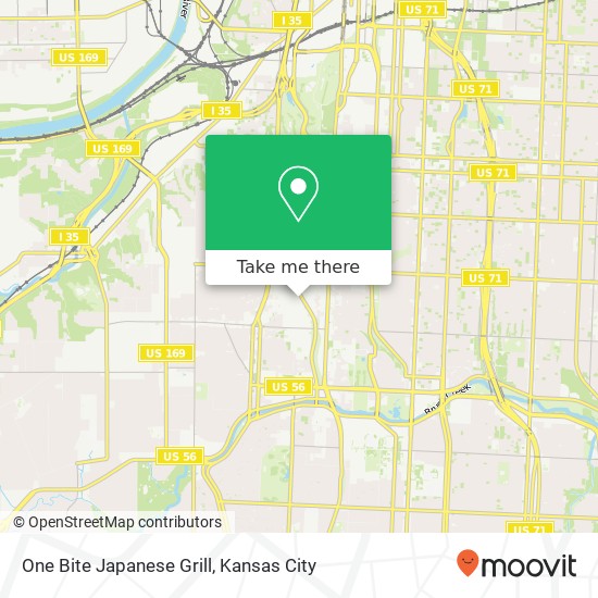 Mapa de One Bite Japanese Grill, 425 Westport Rd Kansas City, MO 64111