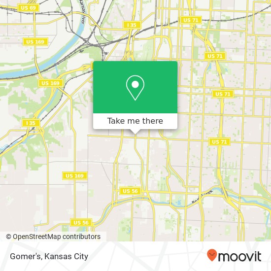 Mapa de Gomer's, 3838 Broadway St Kansas City, MO 64111
