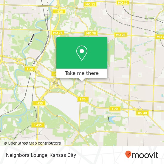 Mapa de Neighbors Lounge, 9025 E 35th St Kansas City, MO 64129