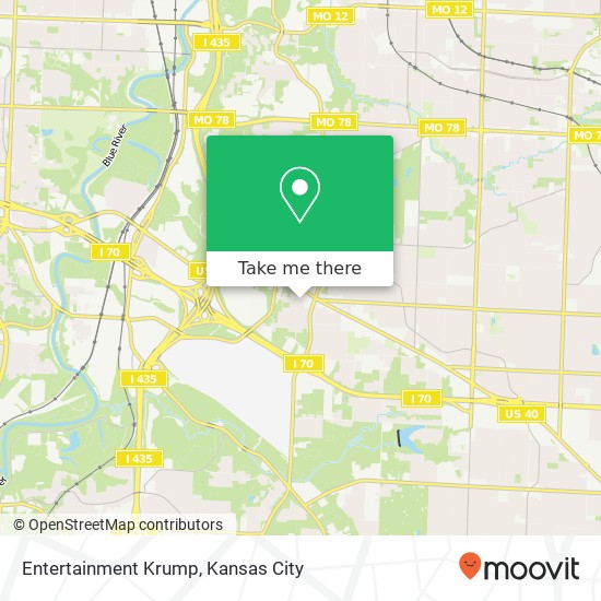 Mapa de Entertainment Krump, 9025 E 35th St Kansas City, MO 64129