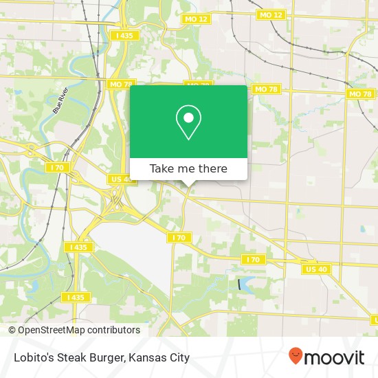 Mapa de Lobito's Steak Burger, 3421 Blue Ridge Cutoff Independence, MO 64052