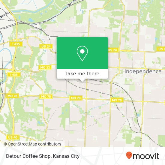 Mapa de Detour Coffee Shop, 10921 E Winner Rd Independence, MO 64052