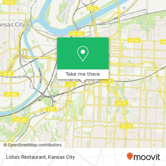 Mapa de Lidia's Restaurant, 101 W 22nd St Kansas City, MO 64108