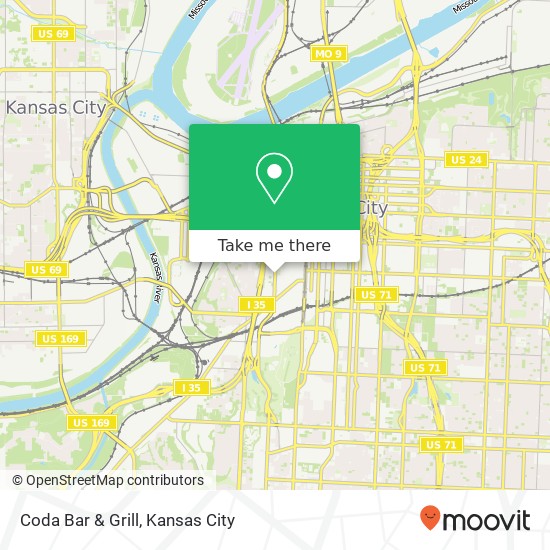 Coda Bar & Grill, 1744 Broadway St Kansas City, MO 64108 map