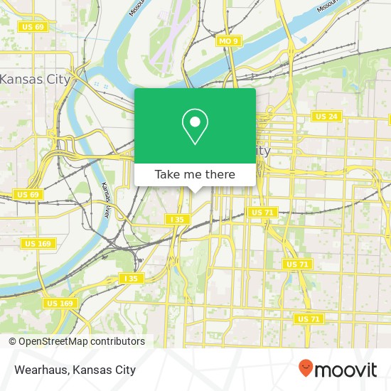 Mapa de Wearhaus, Central St Kansas City, MO 64108