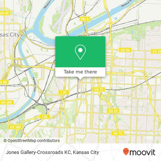 Mapa de Jones Gallery-Crossroads KC, 1717 Walnut St Kansas City, MO 64108