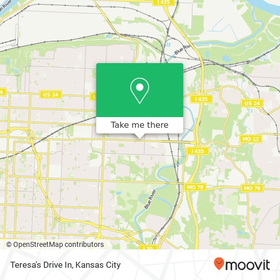 Mapa de Teresa's Drive In, 6450 E Truman Rd Kansas City, MO 64126