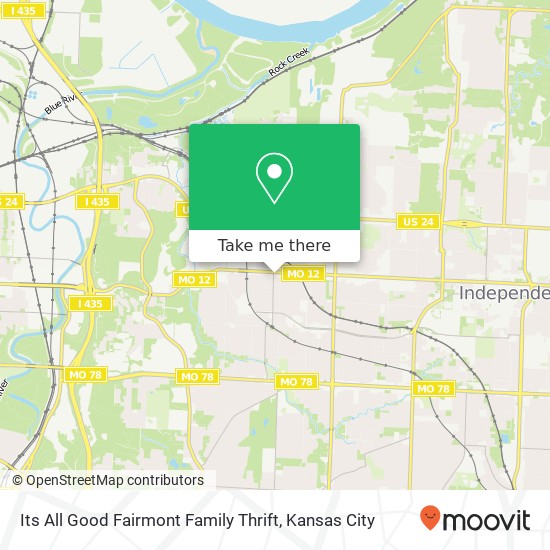 Mapa de Its All Good Fairmont Family Thrift, 10301 E Truman Rd Independence, MO 64052