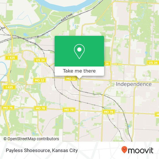 Mapa de Payless Shoesource, 11115 E Truman Rd Independence, MO 64052