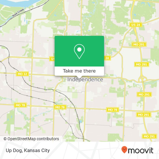 Mapa de Up Dog, 114 N Liberty St Independence, MO 64050