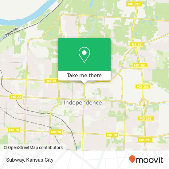 Mapa de Subway, 911 N Noland Rd Independence, MO 64050