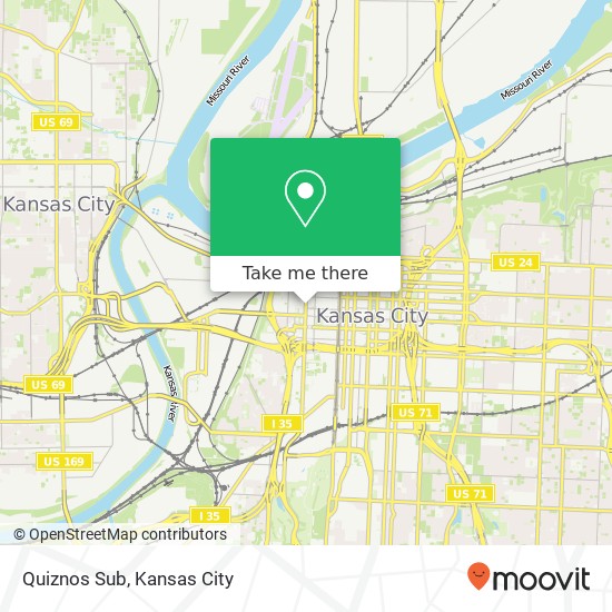 Mapa de Quiznos Sub, 1020 Broadway St Kansas City, MO 64105