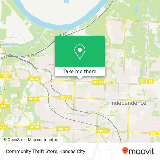 Mapa de Community Thrift Store, 11222 E US Highway 24 Sugar Creek, MO 64054