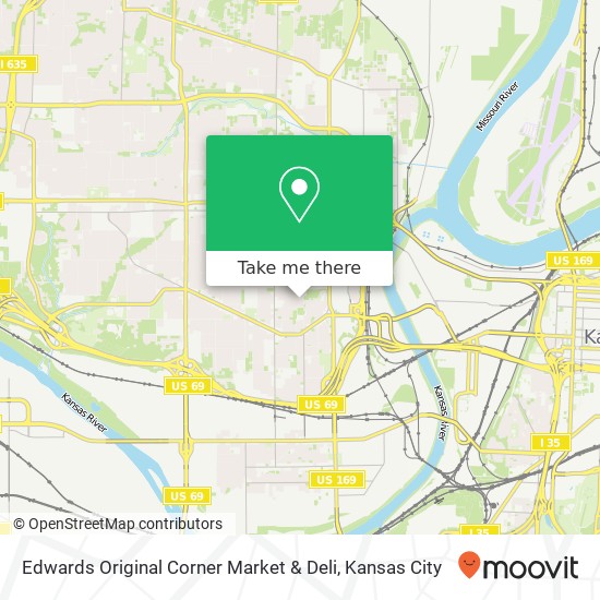 Mapa de Edwards Original Corner Market & Deli, 81 N Mill St Kansas City, KS 66101