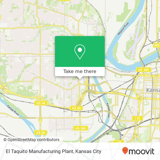 Mapa de El Taquito Manufacturing Plant, 640 Reynolds Ave Kansas City, KS 66101