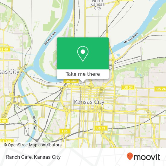 Mapa de Ranch Cafe, 501 Walnut St Kansas City, MO 64106