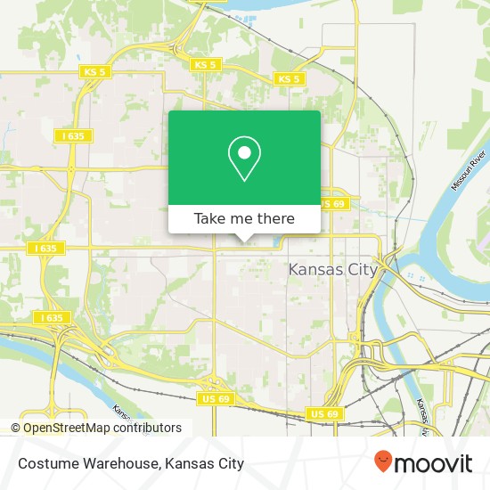 Mapa de Costume Warehouse, 1112 N 13th St Kansas City, KS 66102