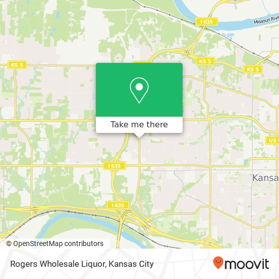 Mapa de Rogers Wholesale Liquor, 1717 N 38th St Kansas City, KS 66102