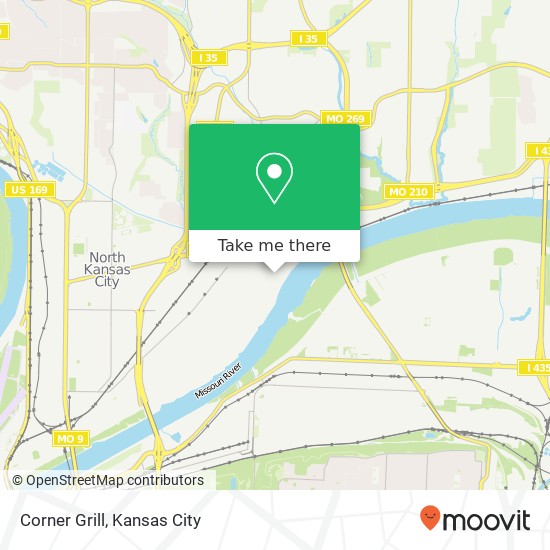 Mapa de Corner Grill, 1 Riverboat Dr North Kansas City, MO 64117