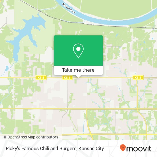 Mapa de Ricky's Famous Chili and Burgers, 7355 Leavenworth Rd Kansas City, KS 66109