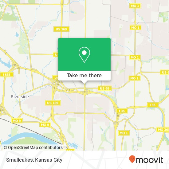 Mapa de Smallcakes, 4900 N Oak Trfy Kansas City, MO 64118
