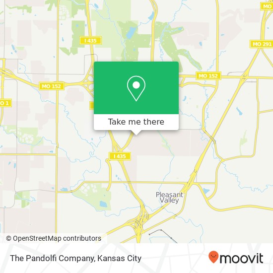 Mapa de The Pandolfi Company, 7427 N Eastern Ave Kansas City, MO 64158