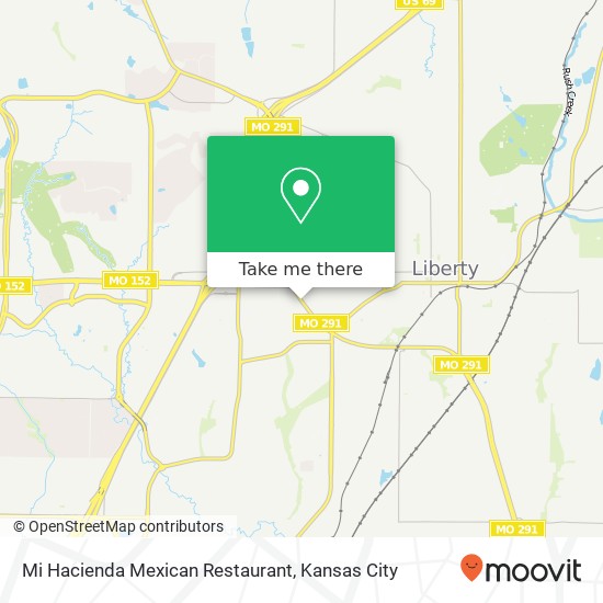 Mapa de Mi Hacienda Mexican Restaurant, 290 S State Route 291 Liberty, MO 64068