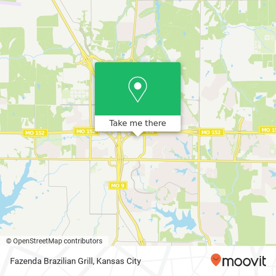 Mapa de Fazenda Brazilian Grill, 8626 N Boardwalk Ave Kansas City, MO 64154