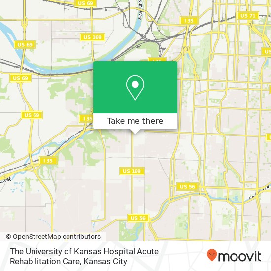 The University of Kansas Hospital Acute Rehabilitation Care map