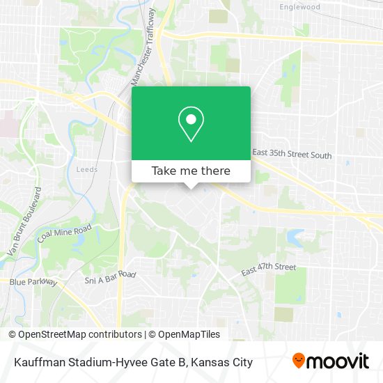 How to get to Kauffman Stadium-Hyvee Gate B in Kansas City by Bus?