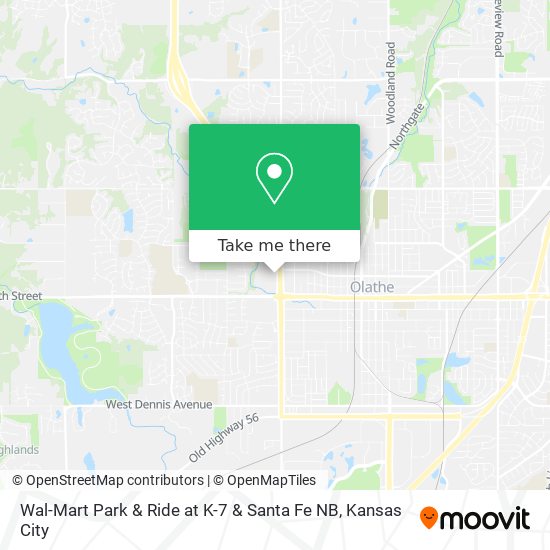 Mapa de Wal-Mart Park & Ride at K-7 & Santa Fe NB
