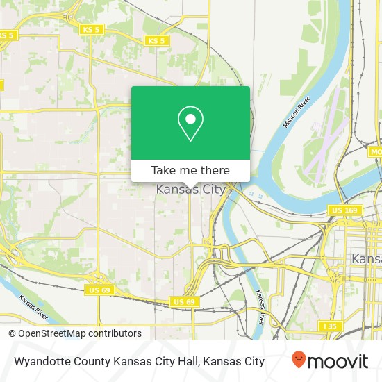 Wyandotte County Kansas City Hall map