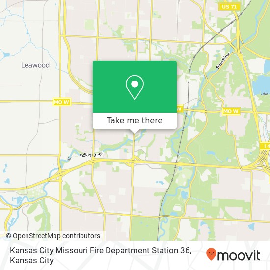 Kansas City Missouri Fire Department Station 36 map