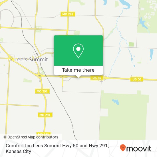 Mapa de Comfort Inn Lees Summit Hwy 50 and Hwy 291