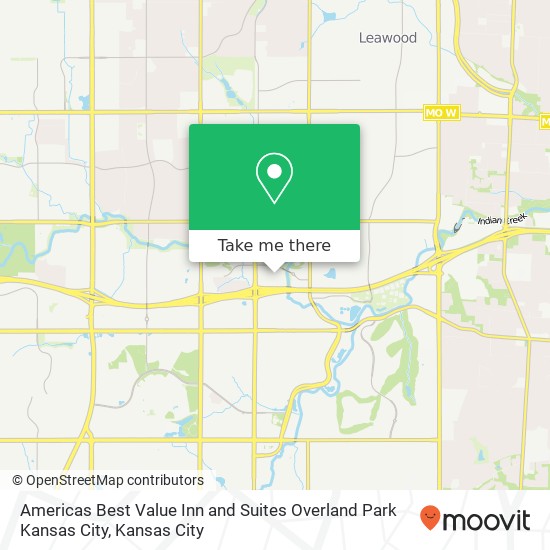 Americas Best Value Inn and Suites Overland Park Kansas City map