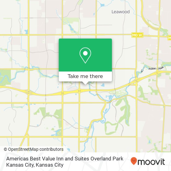 Mapa de Americas Best Value Inn and Suites Overland Park Kansas City