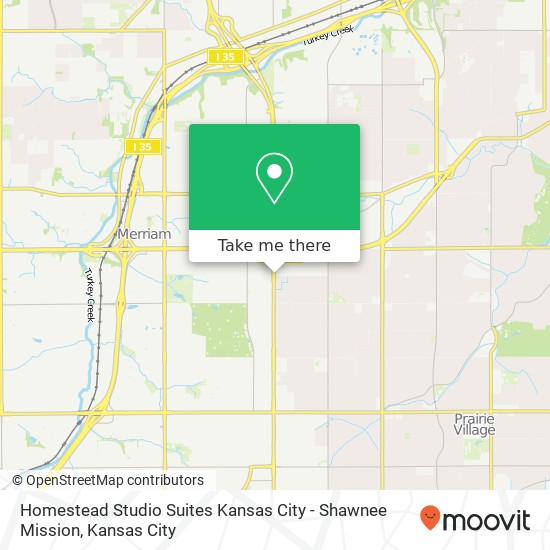 Mapa de Homestead Studio Suites Kansas City - Shawnee Mission