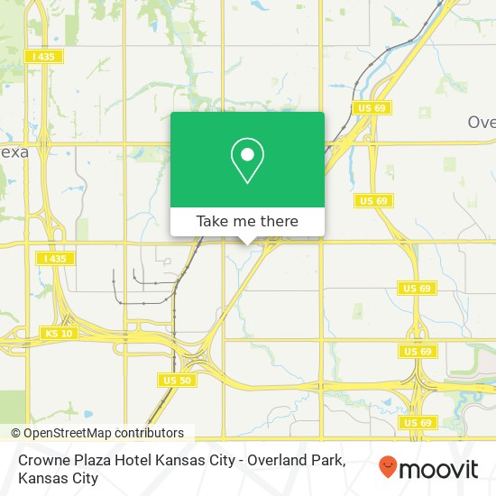 Crowne Plaza Hotel Kansas City - Overland Park map