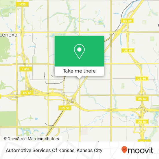 Automotive Services Of Kansas map